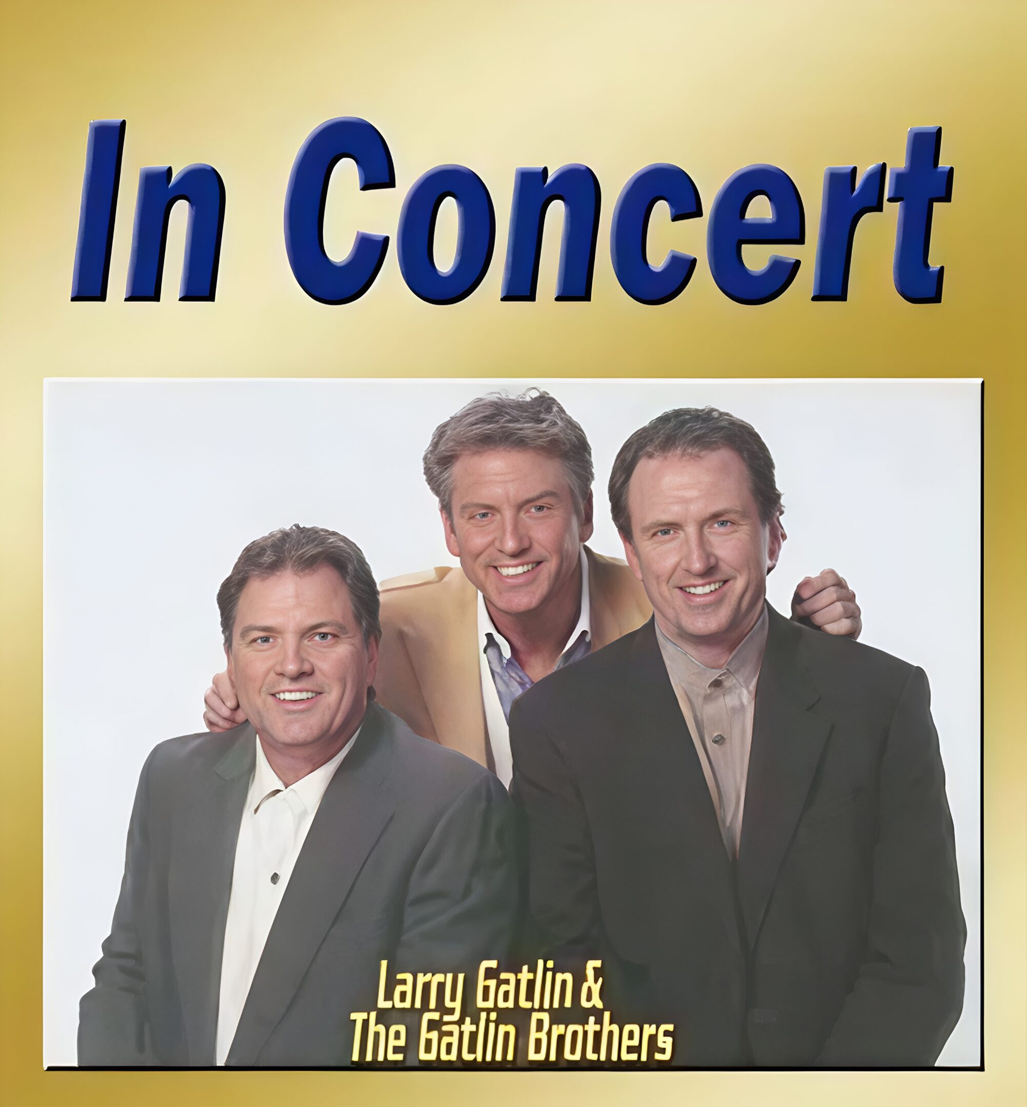 In Concert poster with three men smiling