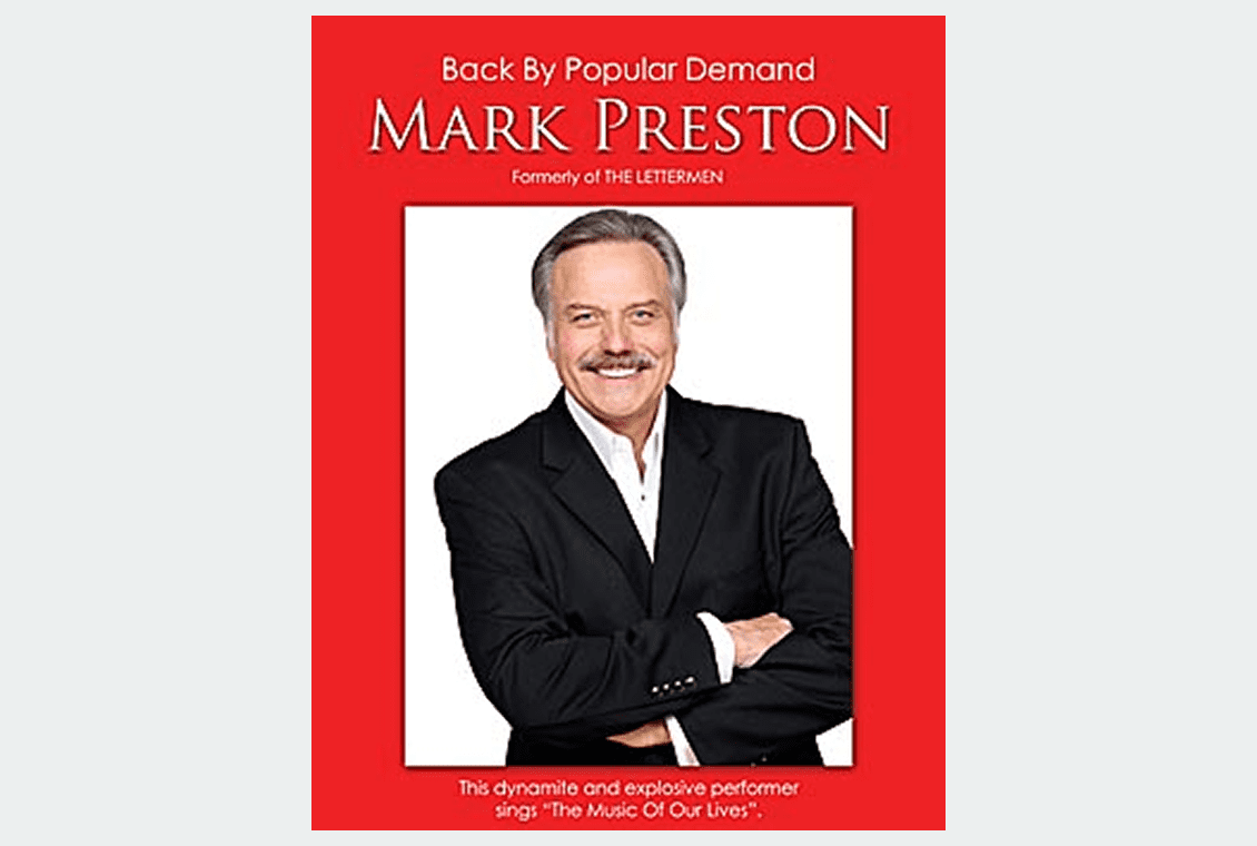 Smiling man in a suit, promotional poster