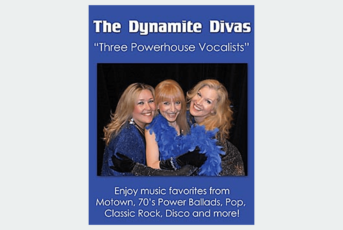 Three vocalists posing together