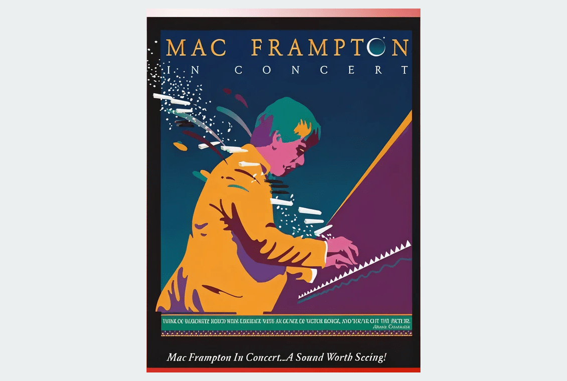 Artistic depiction of musician playing piano